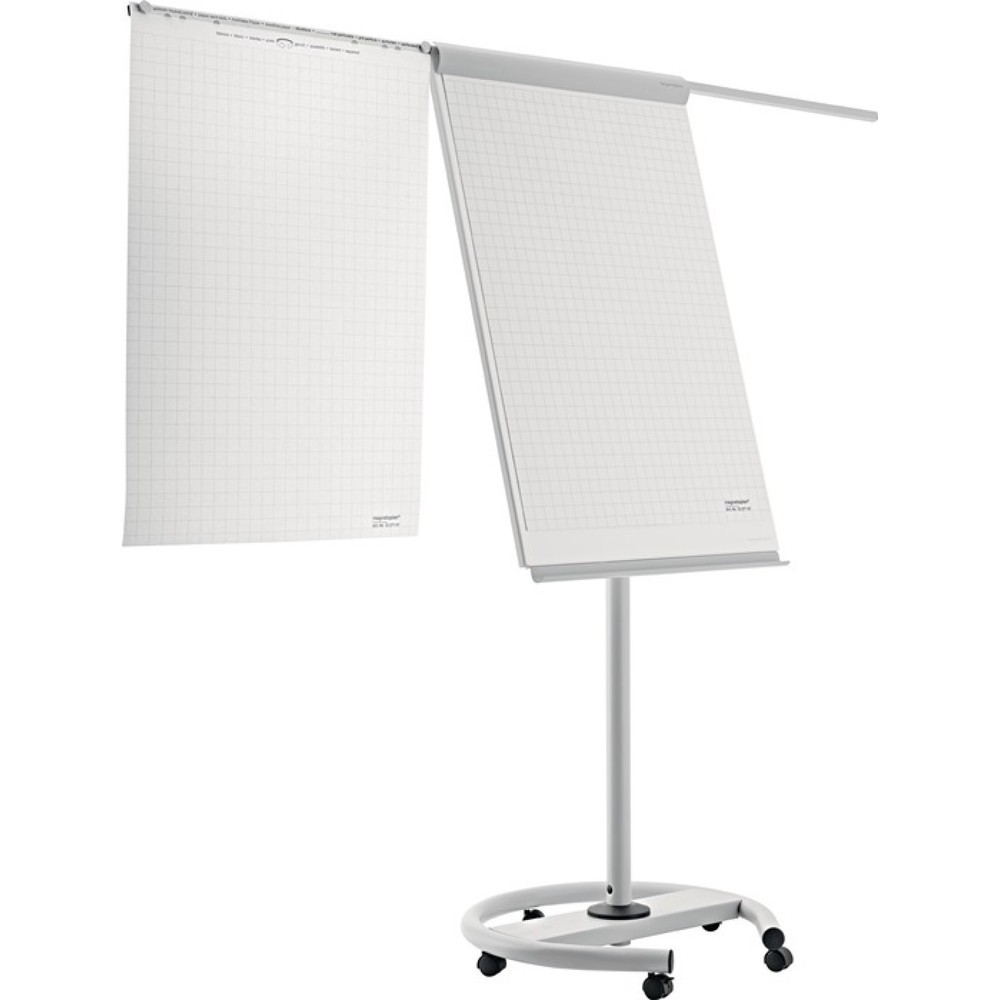 Illustration du produit: magnetoplan® Flipchart, weiß/lichtgrau, Schreibfläche B680xH970mm, fahrbar