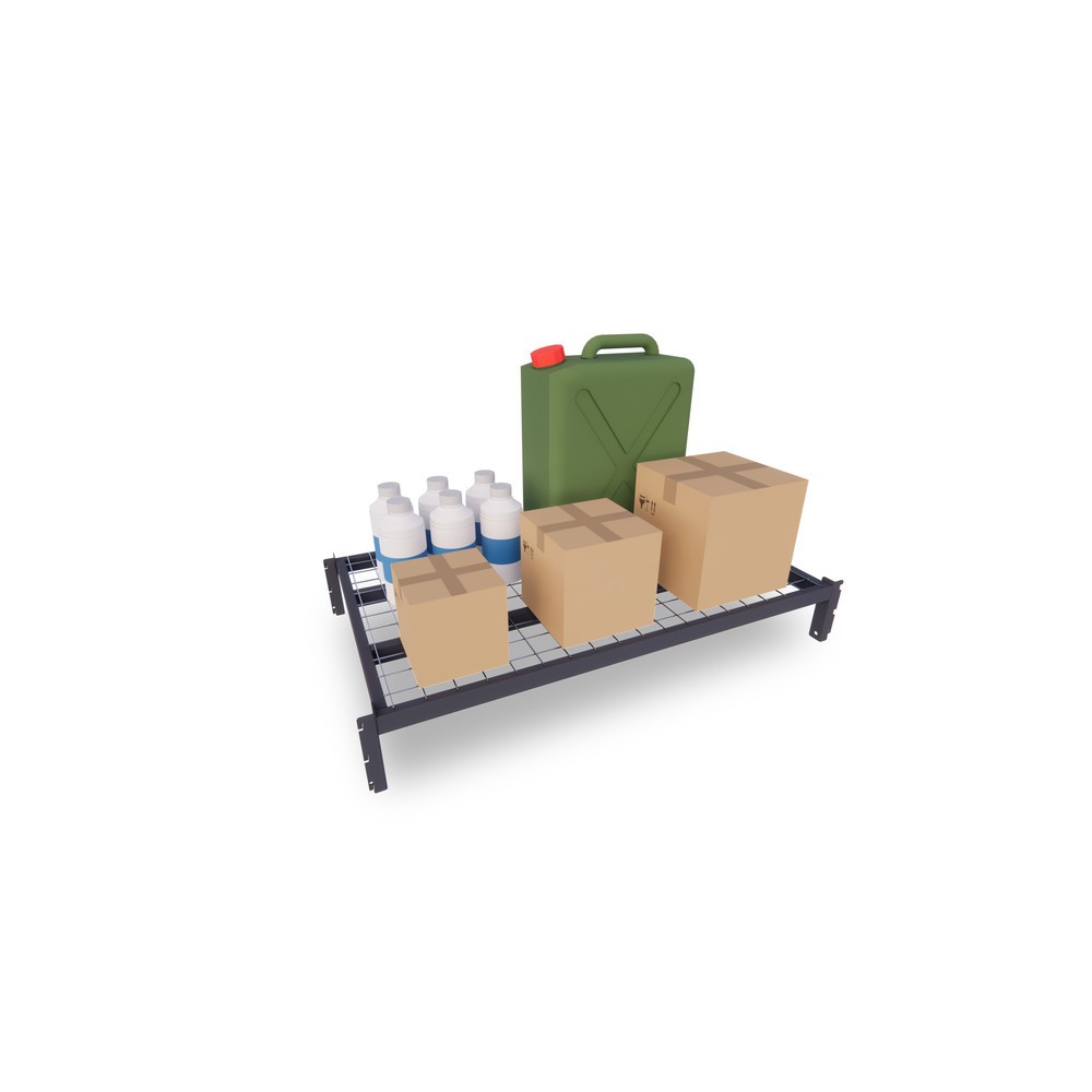Produktabbildung Nr. 4: ManOrga Rayonnage à tablettes gris graphite avec tablettes grillagées, charge par tablette 500 kg, HxlxP 2 500 x 1 050 x 510 mm