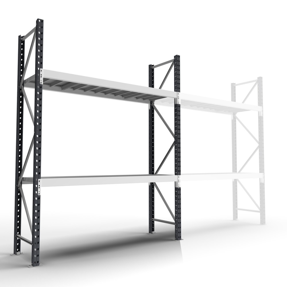 Produktabbildung Nr. 1: Rayonnage grande portée ManOrga, avec panneaux en acier, module de base, charge par tablette 740 kg, H x l x P 2 000 x 2 700 x 1 000 mm