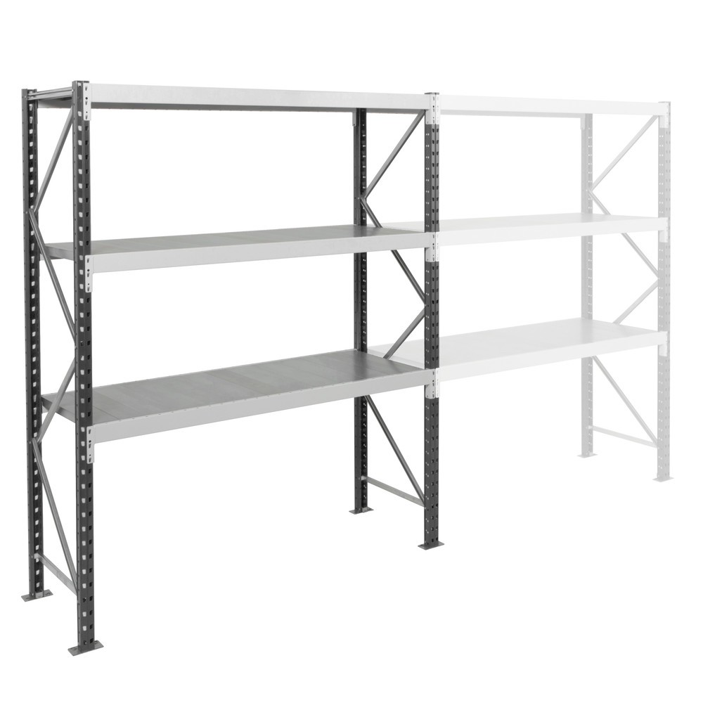 Produktabbildung Nr. 1: Rayonnage grande portée ManOrga, avec panneaux en acier, module de base, charge par tablette 880 kg, H x l x P 2 500 x 1 800 x 600 mm