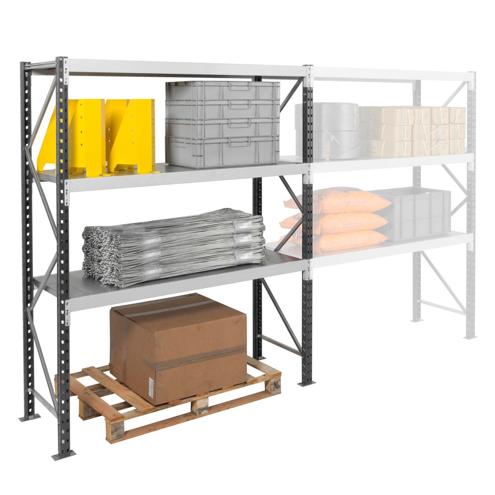 Produktabbildung Nr. 4: Rayonnage grande portée ManOrga, avec panneaux en acier, module de base, charge par tablette 880 kg, H x l x P 2 500 x 1 800 x 600 mm