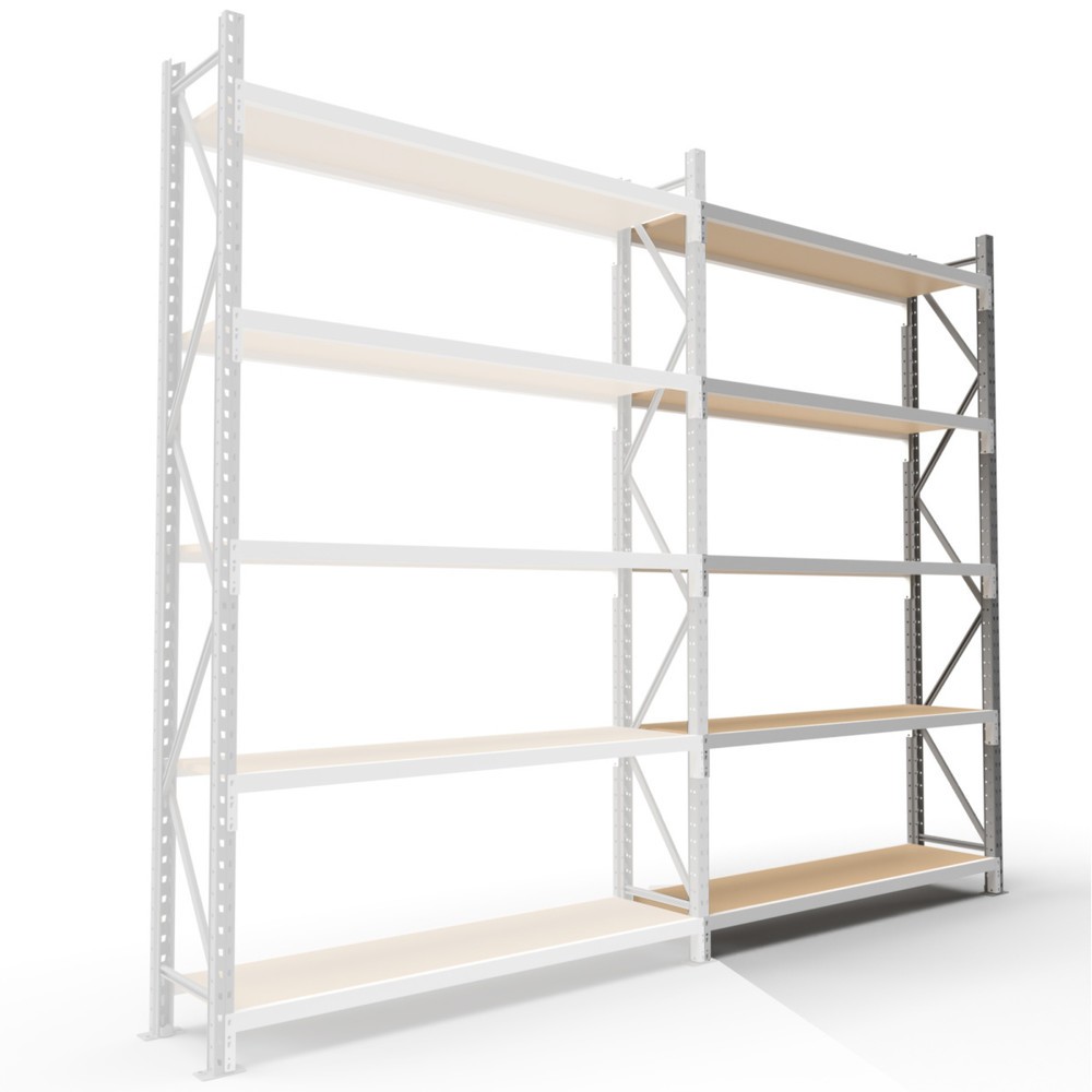 Produktabbildung: ManOrga Weitspannregal, mit Spanplatten, AF, HxBxT 3.000 x 2.700 x 800 mm