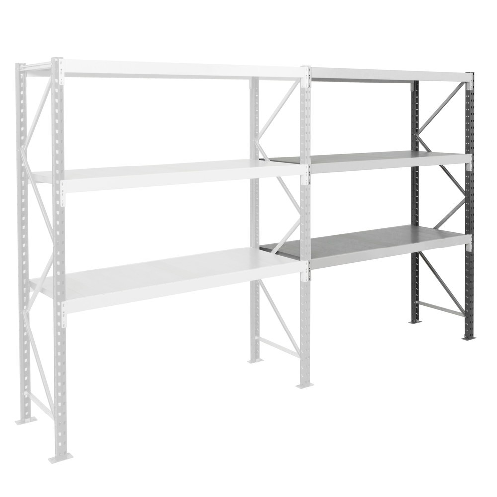 Produktabbildung Nr. 1: ManOrga Weitspannregal, mit Stahlpaneelen, AF, graphitgrau/lichtgrau, HxBxT 2.000 x 1.250 x 600 mm