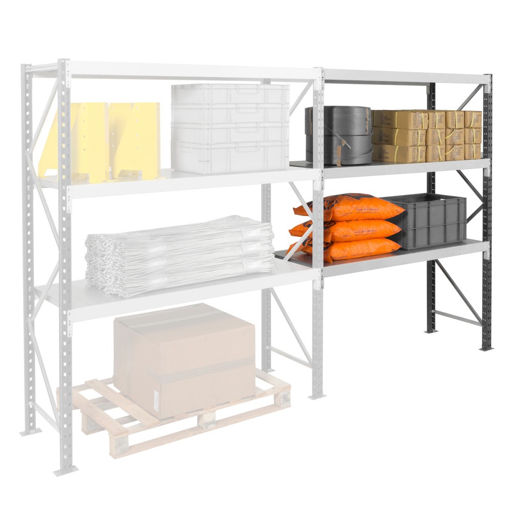 Produktabbildung Nr. 3: ManOrga Weitspannregal, mit Stahlpaneelen, AF, graphitgrau/lichtgrau, HxBxT 2.000 x 1.250 x 600 mm