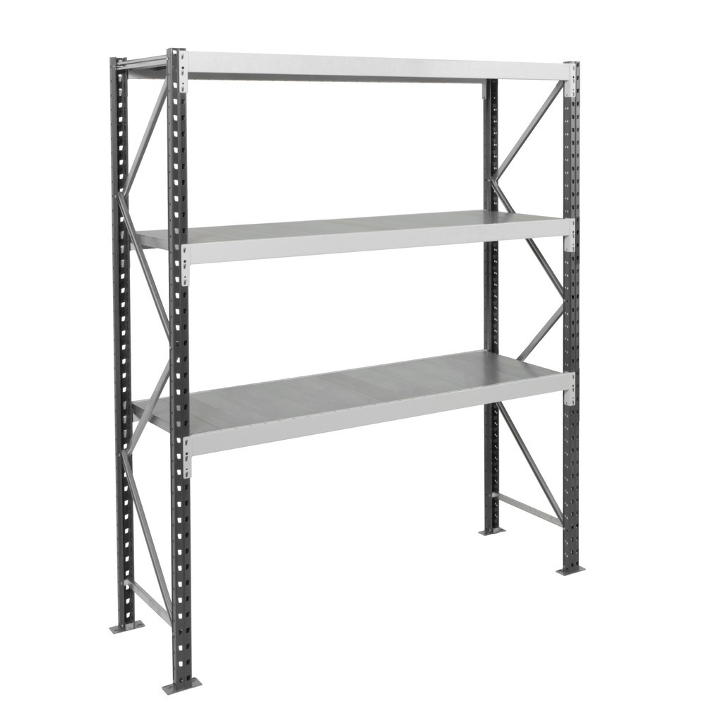 Produktabbildung: ManOrga Weitspannregal, mit Stahlpaneelen, GF, graphitgrau/lichtgrau, HxBxT 2.000 x 1.250 x 600 mm