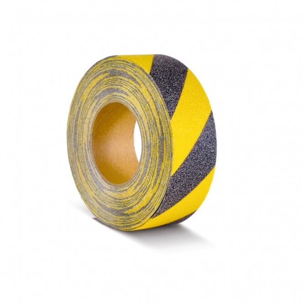 Illustration du produit: Revêtement antidérapant m2™, marquage de signalisation, rouleau, largeur 50 mm, noir-jaune