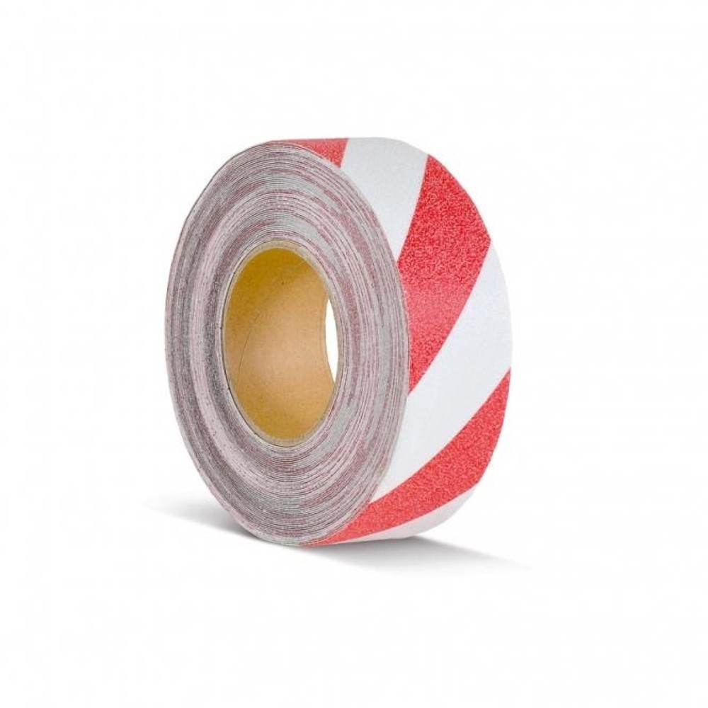 Produktabbildung Nr. 1: Revêtement antidérapant m2™, marquage de signalisation, rouleau, largeur 50 mm, rouge-blanc