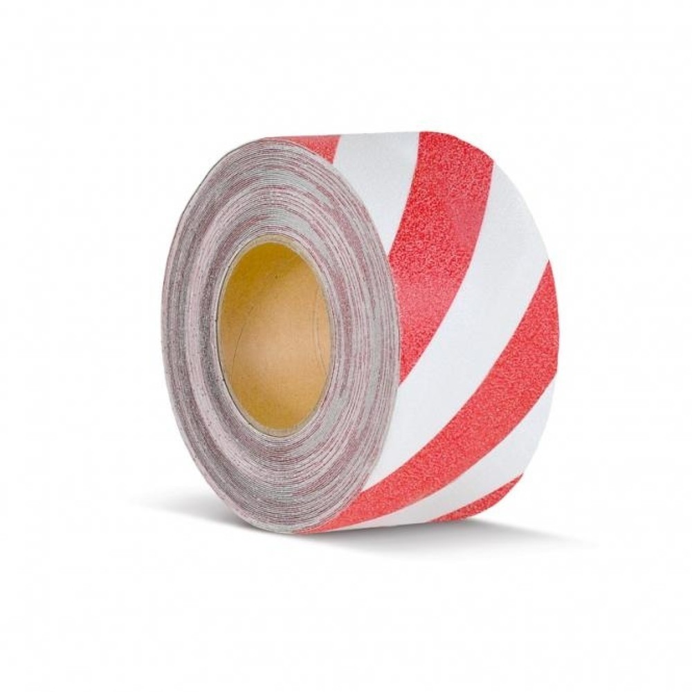 Illustration du produit: Revêtement antidérapant m2™, marquage de signalisation, rouleau, largeur 75 mm, rouge-blanc