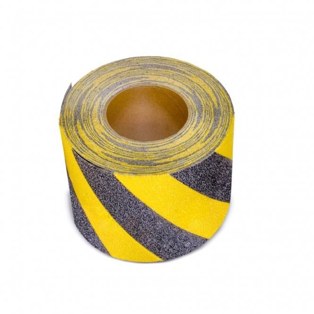 Illustration du produit: Revêtement antidérapant m2™, marquage de signalisation, rouleau, largeur 150 mm, noir-jaune