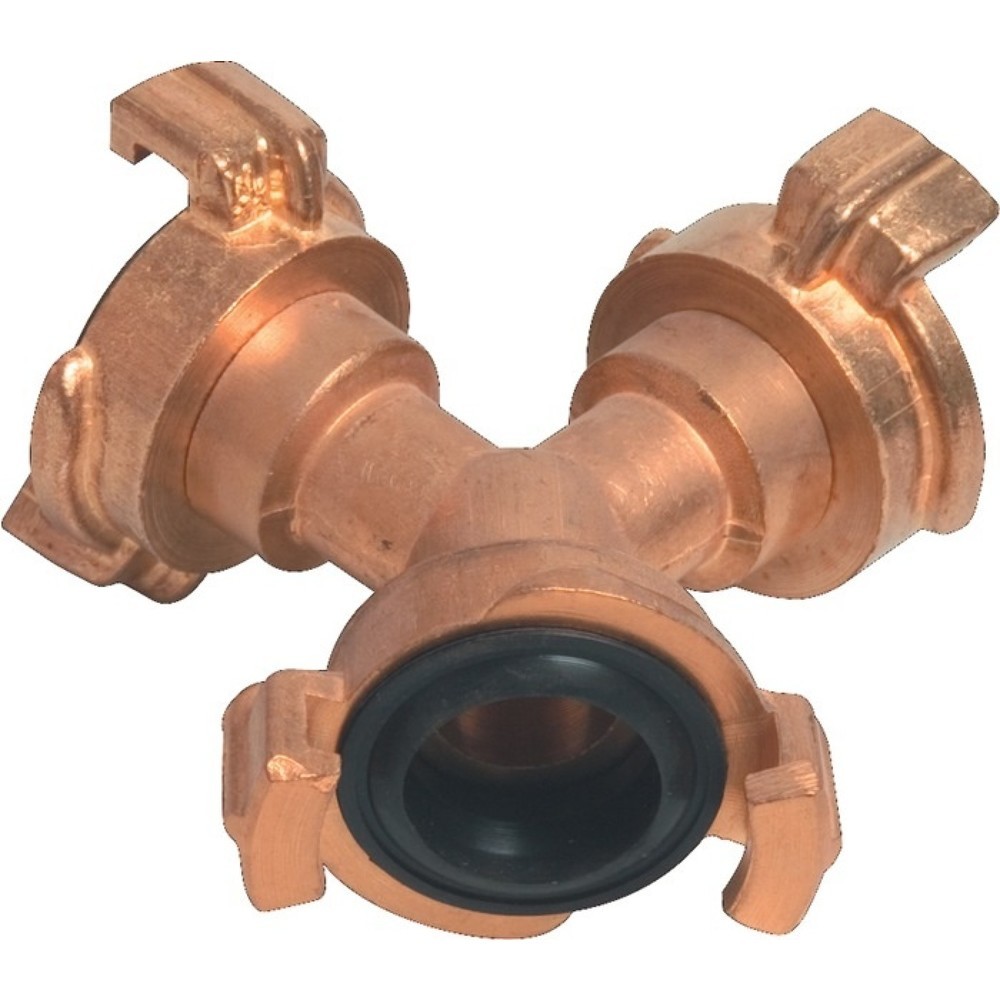 Illustration du produit: MEGA Y-Stück Schnellkupplung, Messing Schlauchgröße 9,5-38 mm