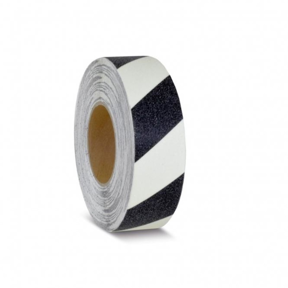 Produktabbildung: Mehlhose m2-Antirutschbelag™ nachleuchtend-schwarz, Rolle, LxB 18,3 m x 50 mm