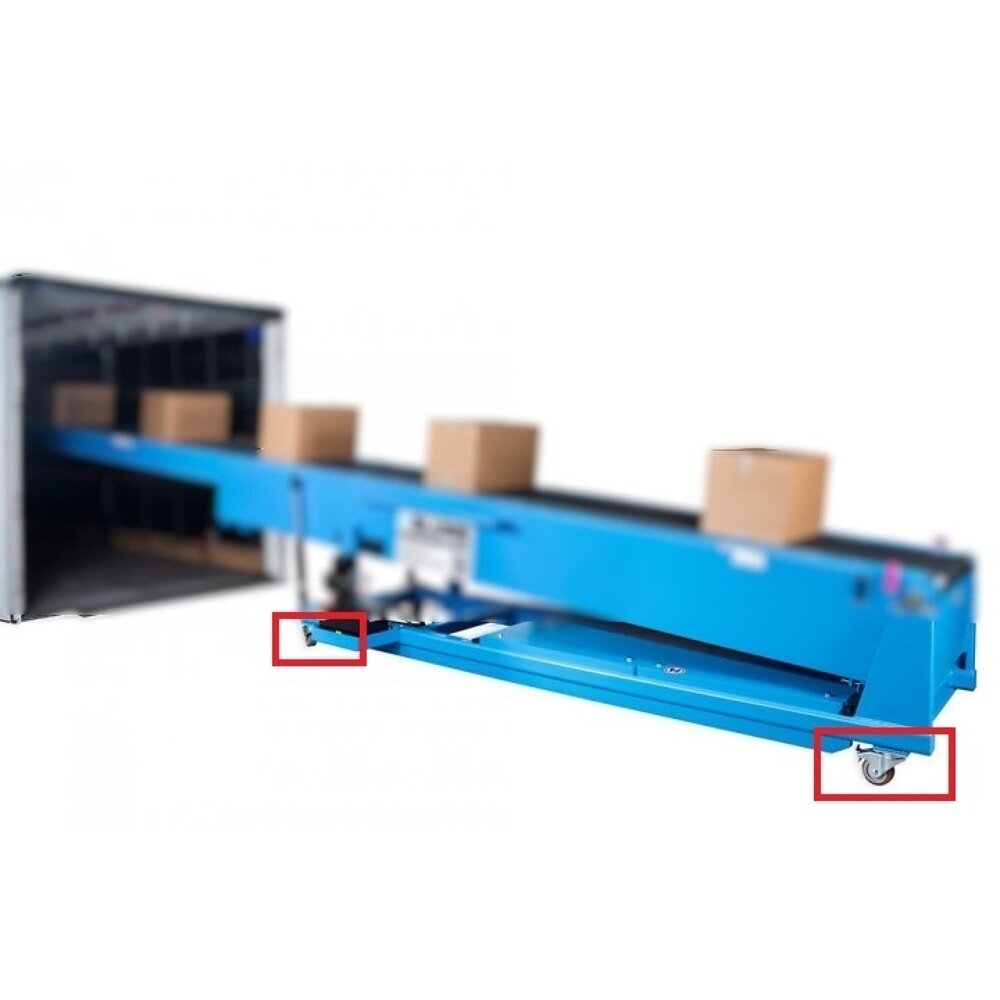Illustration du produit: Mehrpreis, Fahrwerk mit Lenkrollen inkl. Feststeller für BLUME Teleskopgurtförderer WFT 3-Stufig bis max. 12m