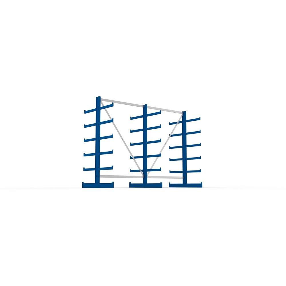 Produktabbildung Nr. 3: META Komplettpaket Kragarmregal, doppelseitig, Tragkraft pro Arm 200 kg, HxBxT 2.000 x 2.755 x 1.150 mm, 3 Ständer