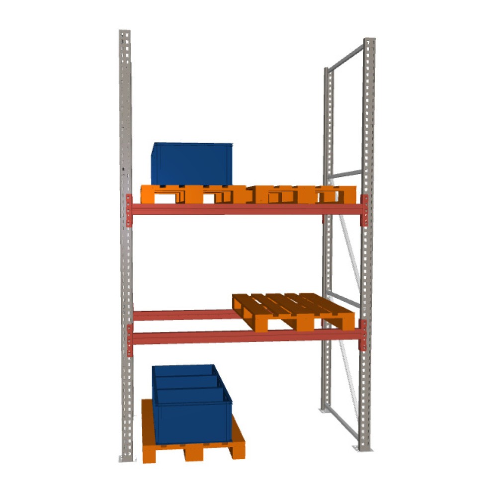 Produktabbildung: META MULTIPAL Palettenregal , Fachlast 2000 kg, 6 Palettenplätze, 3,3 m Höhe, 1 Feld