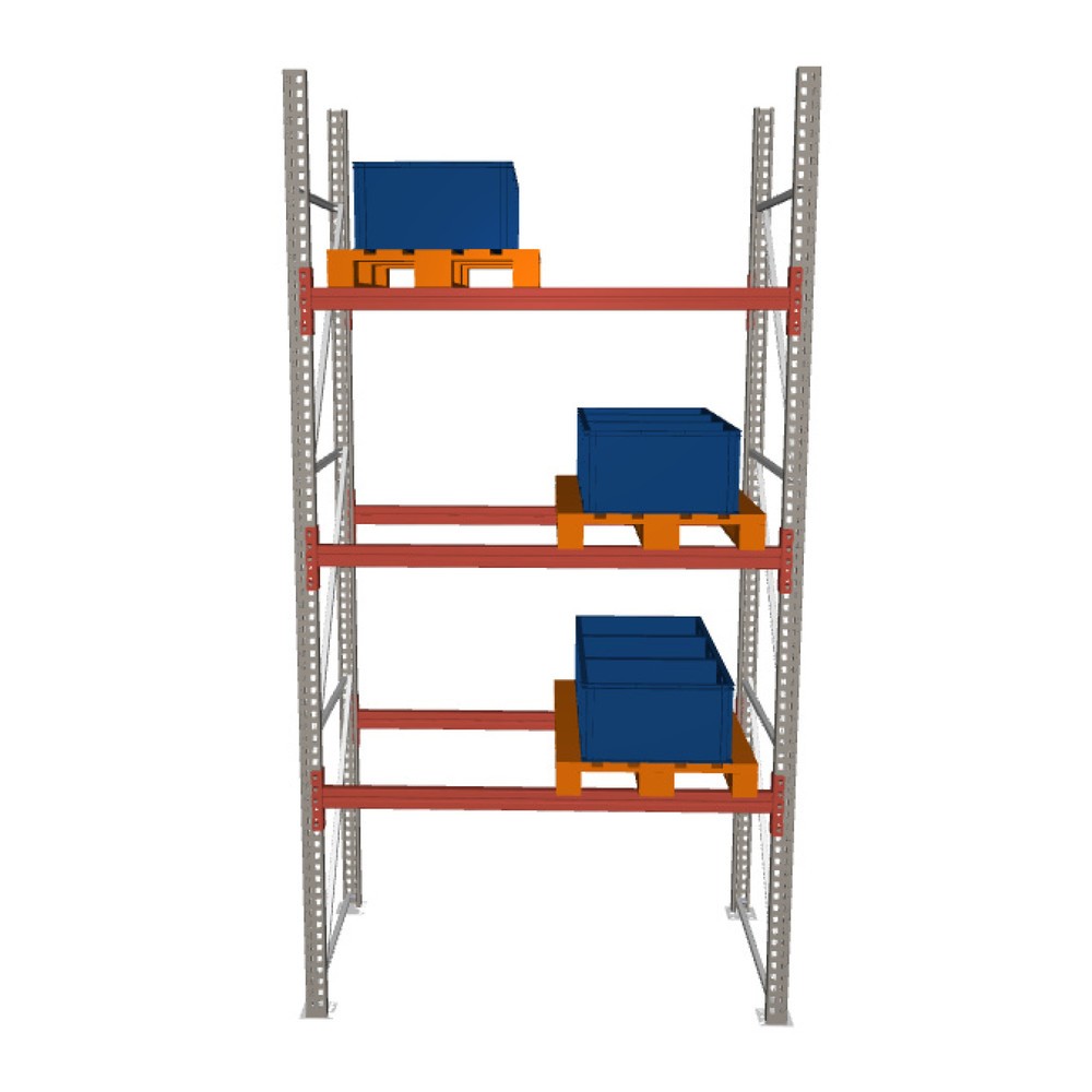 Produktabbildung: META MULTIPAL Palettenregal , Fachlast 2220 kg, 8 Palettenplätze, 3,8 m Höhe, 1 Feld