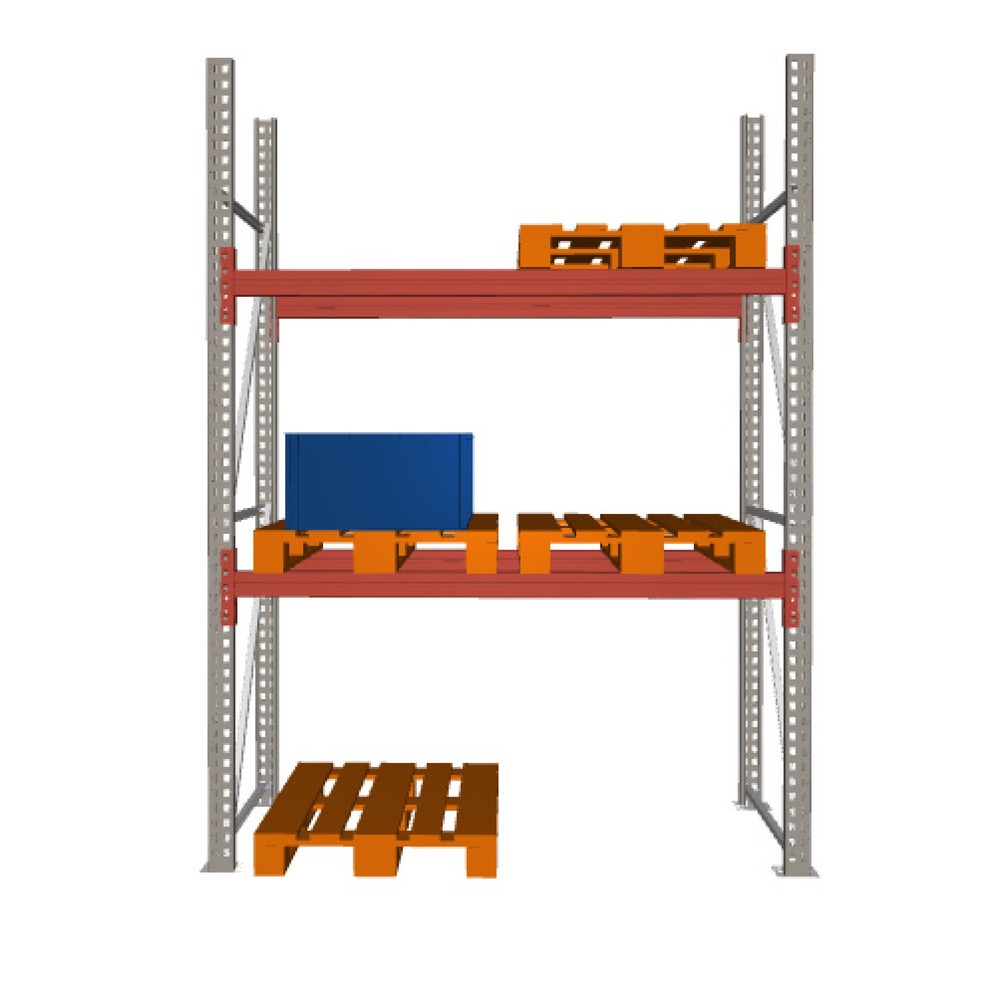 Produktabbildung: META MULTIPAL Palettenregal , Fachlast 2210 kg, 6 Palettenplätze, 2,7 m Höhe, 1 Feld