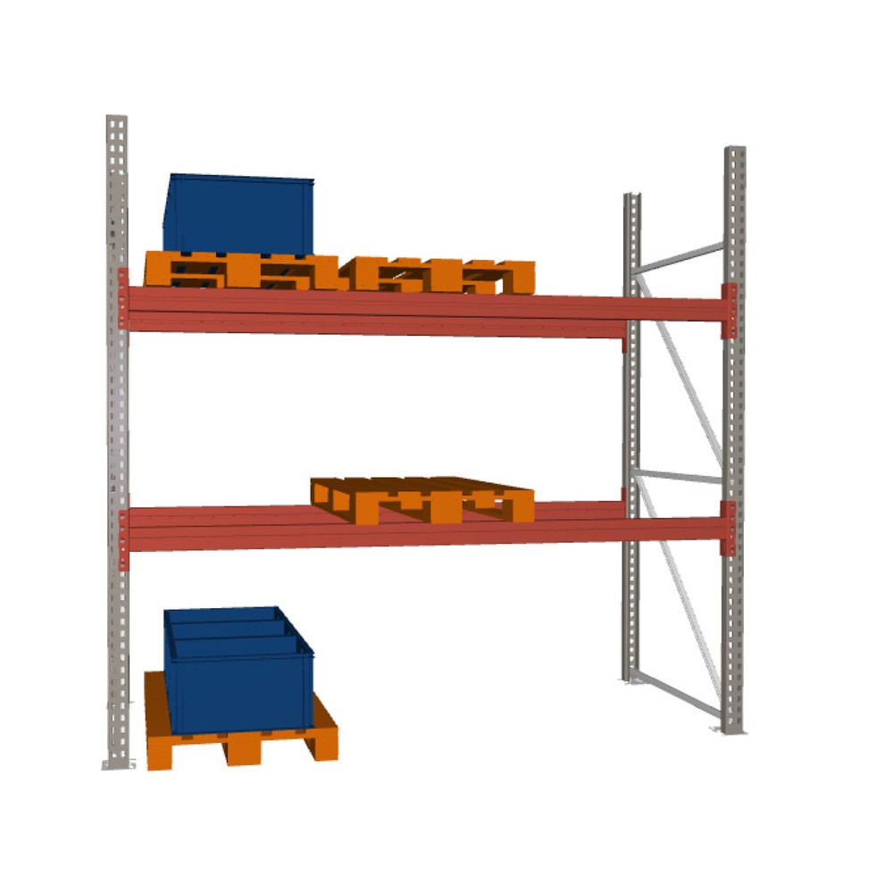 Produktabbildung: META MULTIPAL Palettenregal , Fachlast 2340 kg, 9 Palettenplätze, 2,7 m Höhe, 1 Feld