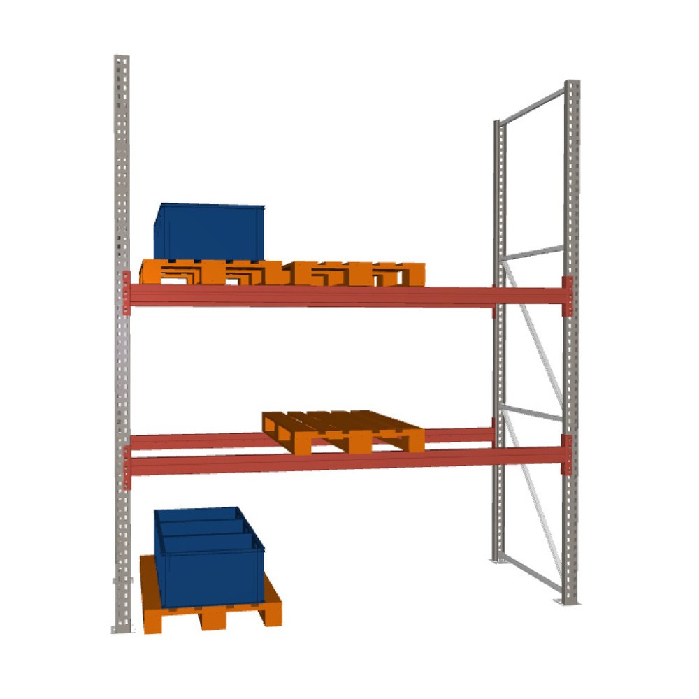 Produktabbildung: META MULTIPAL Palettenregal , Fachlast 2340 kg, 9 Palettenplätze, 3,3 m Höhe, 1 Feld