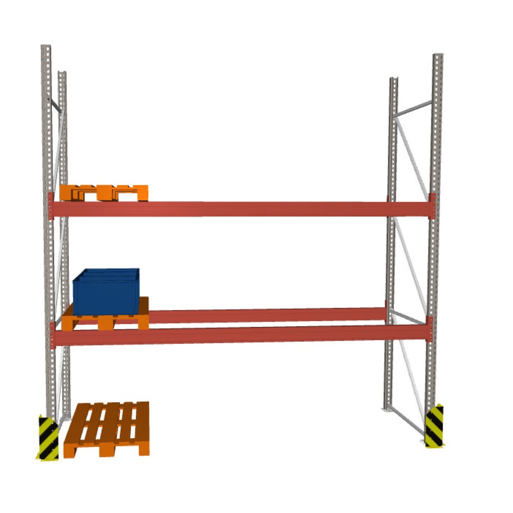 Produktabbildung: META MULTIPAL Palettenregal , Fachlast 3960 kg, 12 Palettenplätze, 2,7 m Höhe, 1 Feld