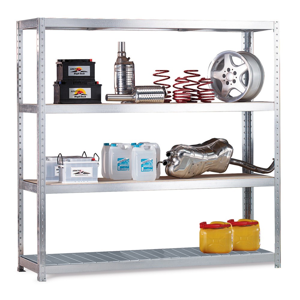Produktabbildung: META Weitspannregal, mit Stahlpaneelen, FL 500 kg, HxBxT 1.970 x 2.000 x 400 mm