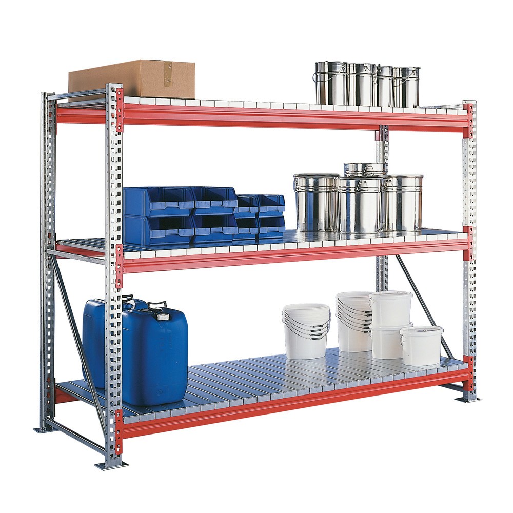 Produktabbildung Nr. 2: META Weitspannregal, mit Stahlpaneelen, GF, verzinkt/rotorange, HxBxT 3.300 x 2.225 x 1.100 mm