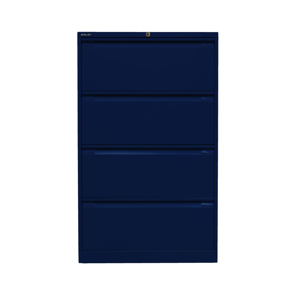 Produktabbildung Nr. 2: Meuble à dossiers suspendus BISLEY, 2 rails, 4 tiroirs, bleu