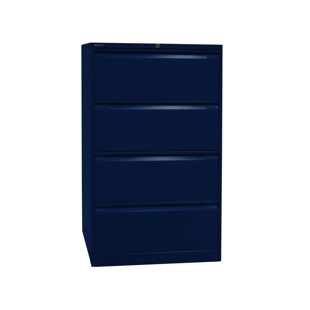 Produktabbildung Nr. 3: Meuble à dossiers suspendus BISLEY, 2 rails, 4 tiroirs, bleu