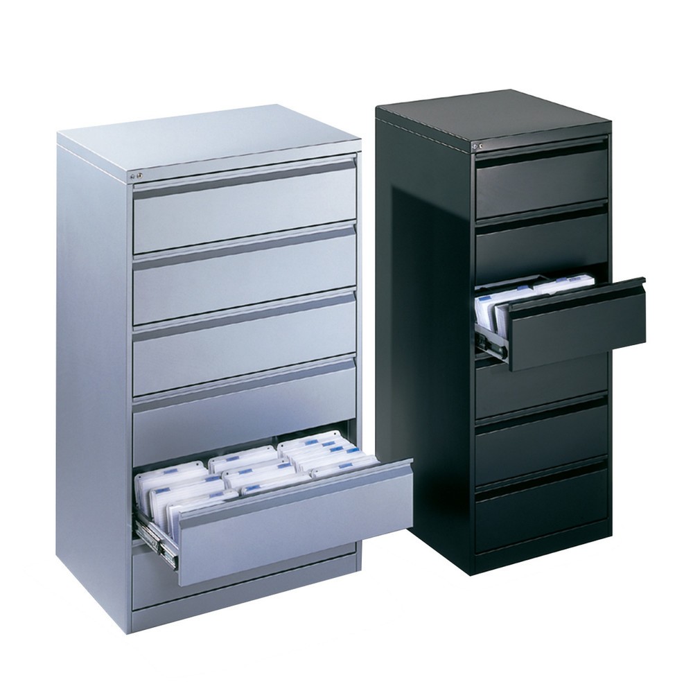 Produktabbildung Nr. 1: Meuble à fiches cartonnées C+P Office, DIN A5 horizontal, 3 rail, 6 tiroirs, gris clair