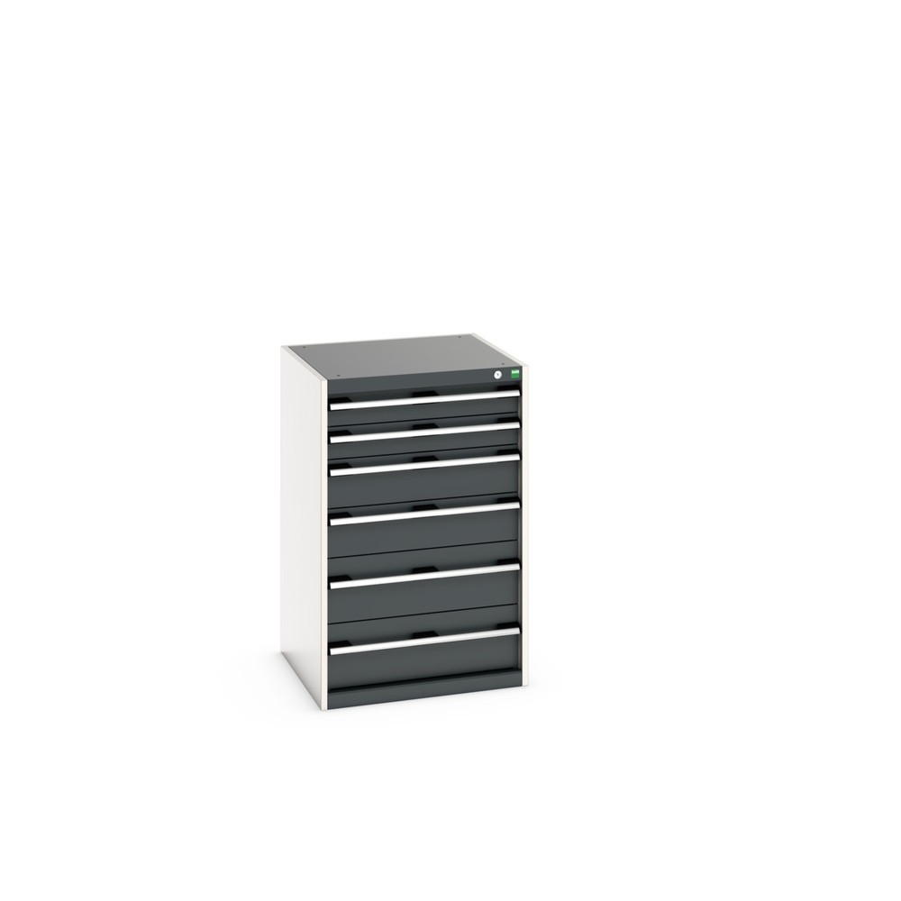 Illustration du produit: Meuble à tiroirs bott cubio, tiroirs 2x100 + 2x150 x 2x200 mm, capacité de charge 75 kg par tiroir, largeur 650 mm, gris anthracite