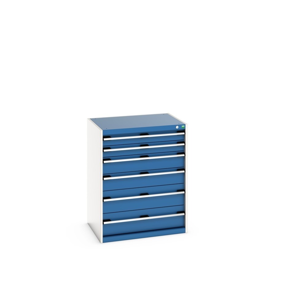 Illustration du produit: Meuble à tiroirs bott cubio, tiroirs 2x100 + 2x150 x 2x200 mm, capacité de charge 75 kg par tiroir, largeur 800 mm, bleu gentiane