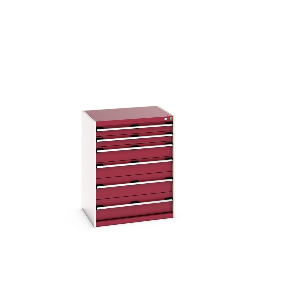 Illustration du produit: Meuble à tiroirs bott cubio, tiroirs 2x100 + 2x150+ 2x200 mm, capacité de charge 200 kg par tiroir, largeur 800 mm, rouge pourpre