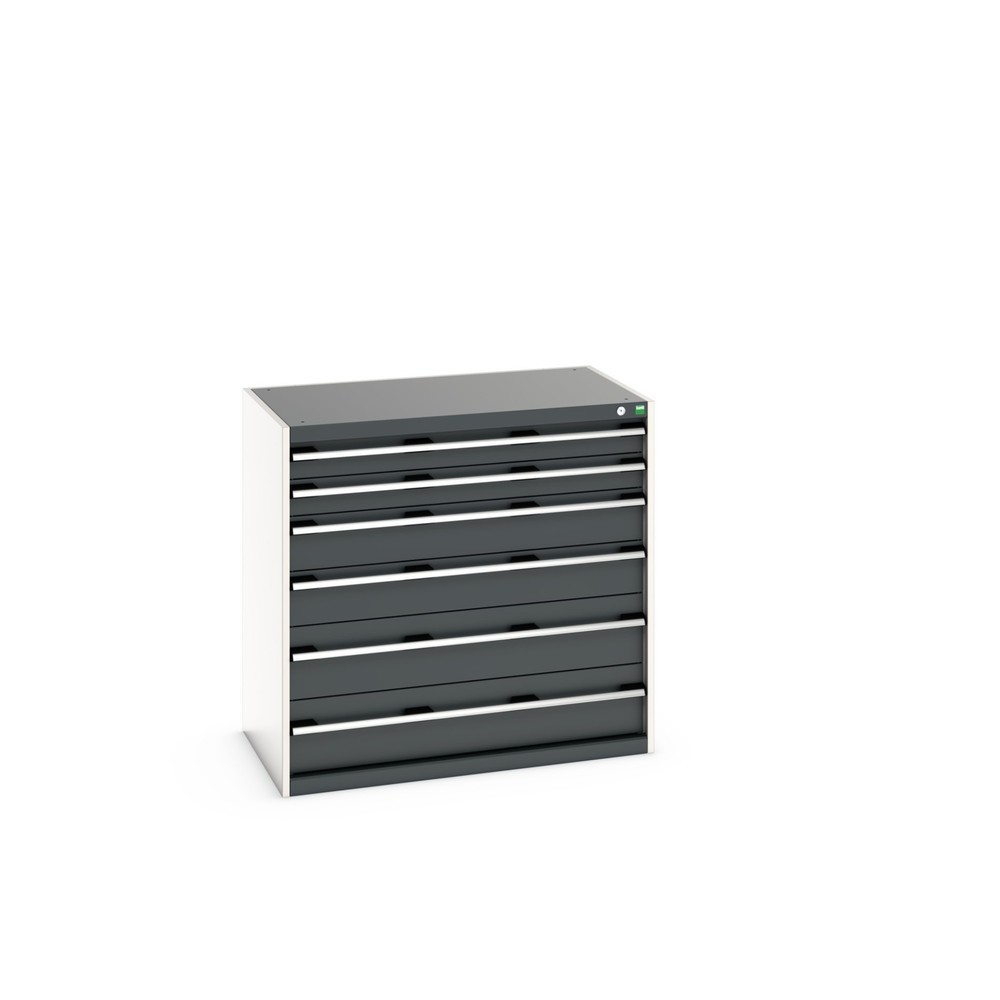 Illustration du produit: Meuble à tiroirs bott cubio, tiroirs 2x100 + 2x150+ 2x200 mm, capacité de charge 200 kg par tiroir, largeur 1050 mm, gris anthracite