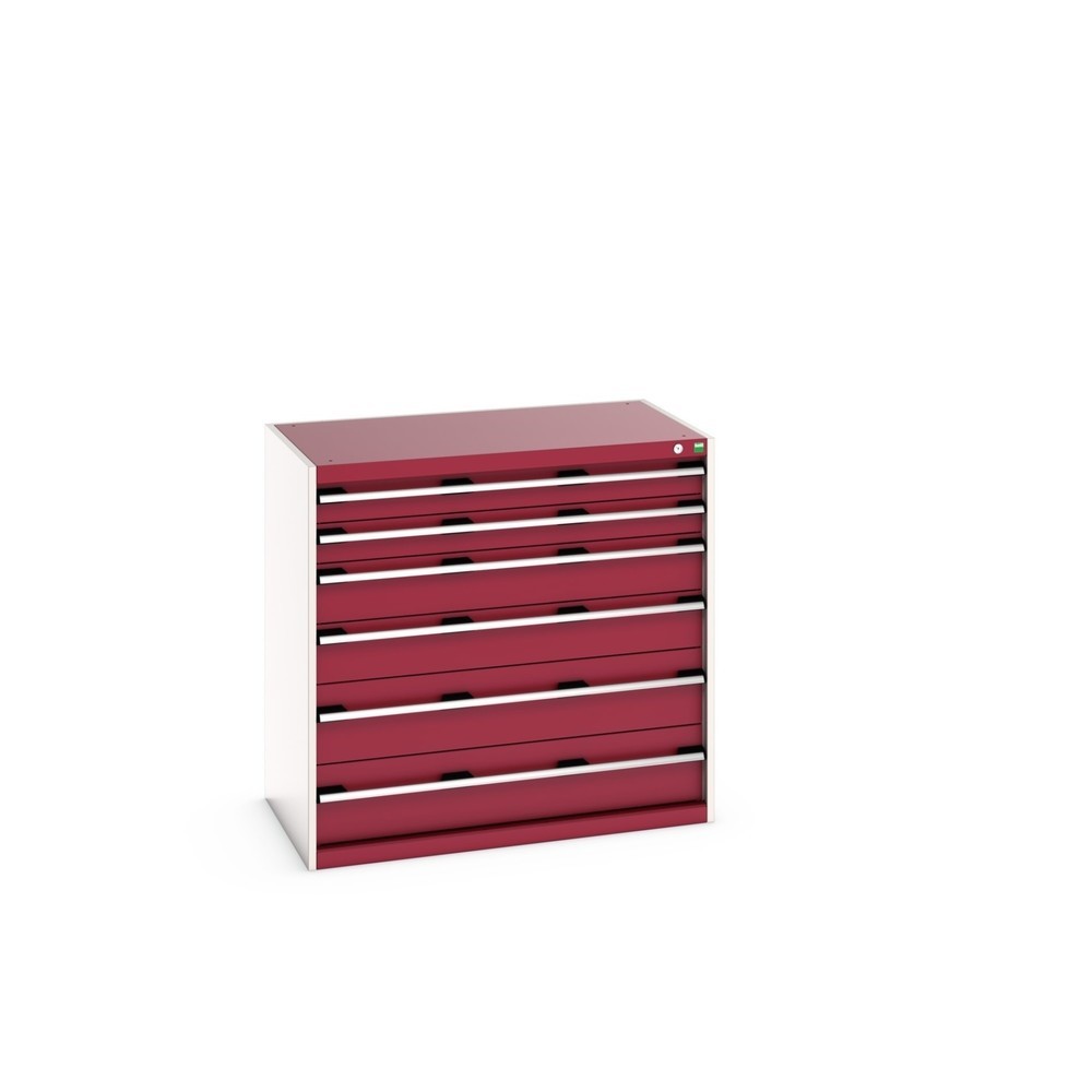 Illustration du produit: Meuble à tiroirs bott cubio, tiroirs 2x100 + 2x150+ 2x200 mm, capacité de charge 200 kg par tiroir, largeur 1050 mm, rouge pourpre