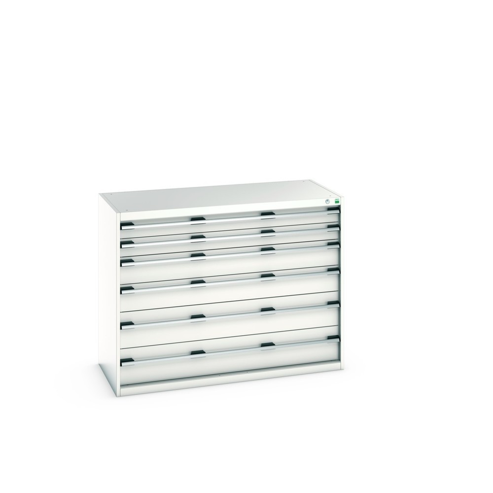Illustration du produit: Meuble à tiroirs bott cubio, tiroirs 2x100 + 2x150 x 2x200 mm, capacité de charge 75 kg par tiroir, largeur 1 300 mm, gris clair