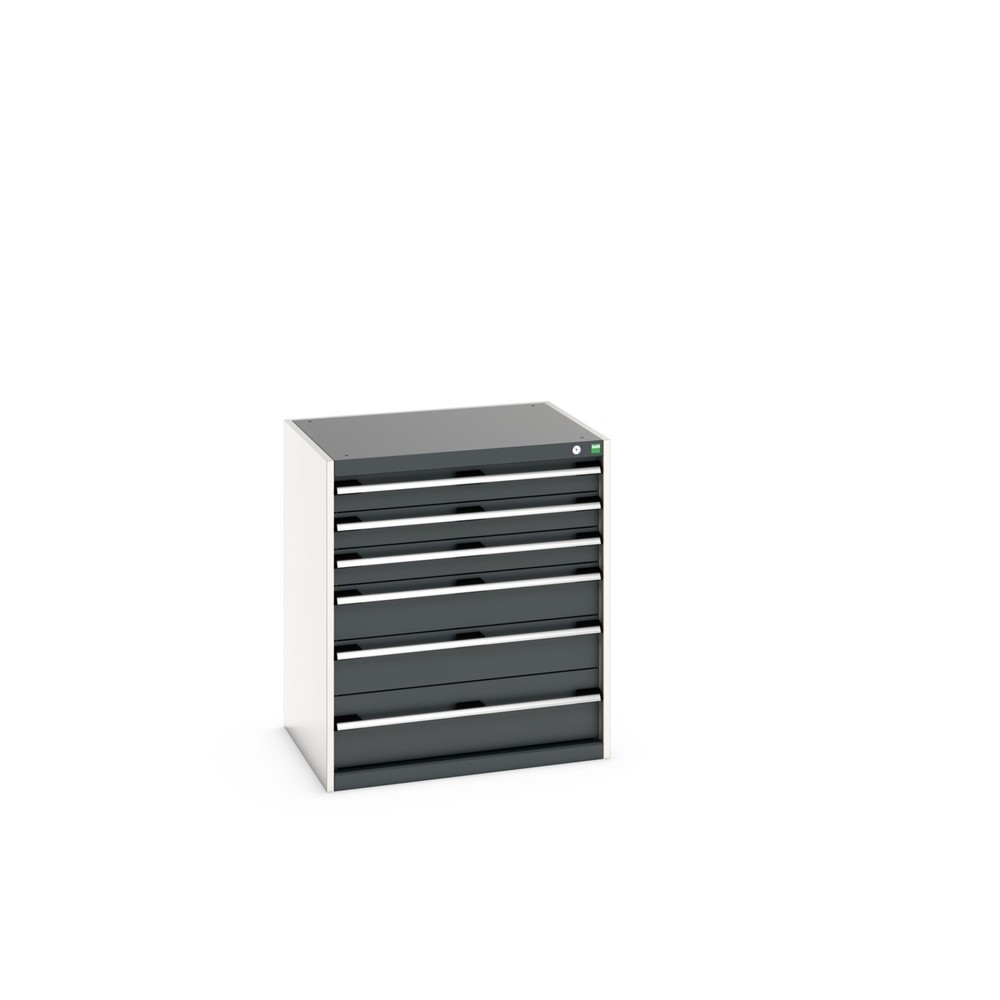 Illustration du produit: Meuble à tiroirs bott cubio, tiroirs 3x100 + 2x150 x 1x200 mm, capacité de charge 75 kg par tiroir, largeur 800 mm, gris anthracite