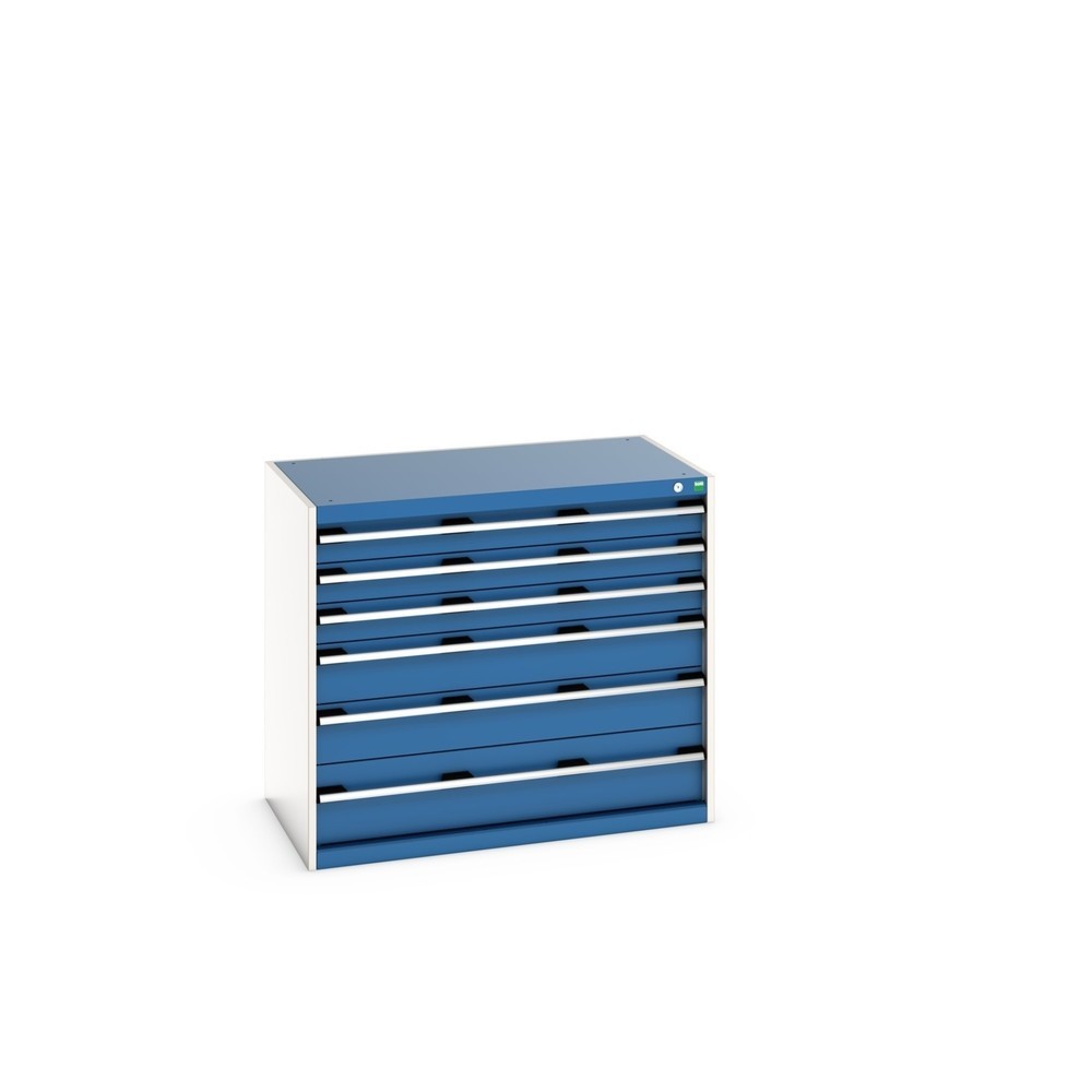Illustration du produit: Meuble à tiroirs bott cubio, tiroirs 3x100 + 2x150+ 1x200 mm, capacité de charge 200 kg par tiroir, largeur 1 050 mm, bleu gentiane