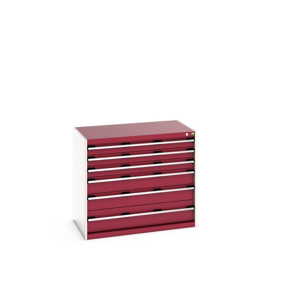 Illustration du produit: Meuble à tiroirs bott cubio, tiroirs 3x100 + 2x150 x 1x200 mm, capacité de charge 75 kg par tiroir, largeur 1050 mm, rouge pourpre