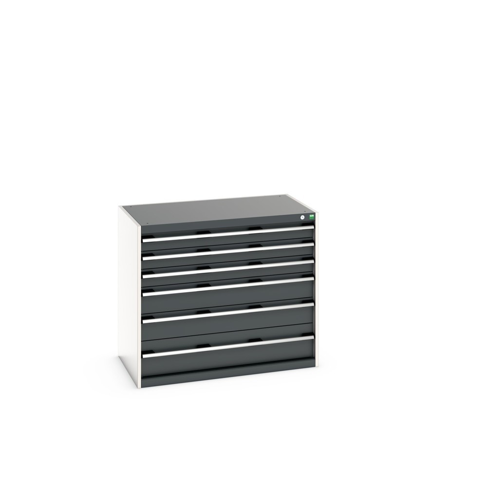 Illustration du produit: Meuble à tiroirs bott cubio, tiroirs 3x100 + 2x150 x 1x200 mm, capacité de charge 75 kg par tiroir, largeur 1050 mm, gris anthracite