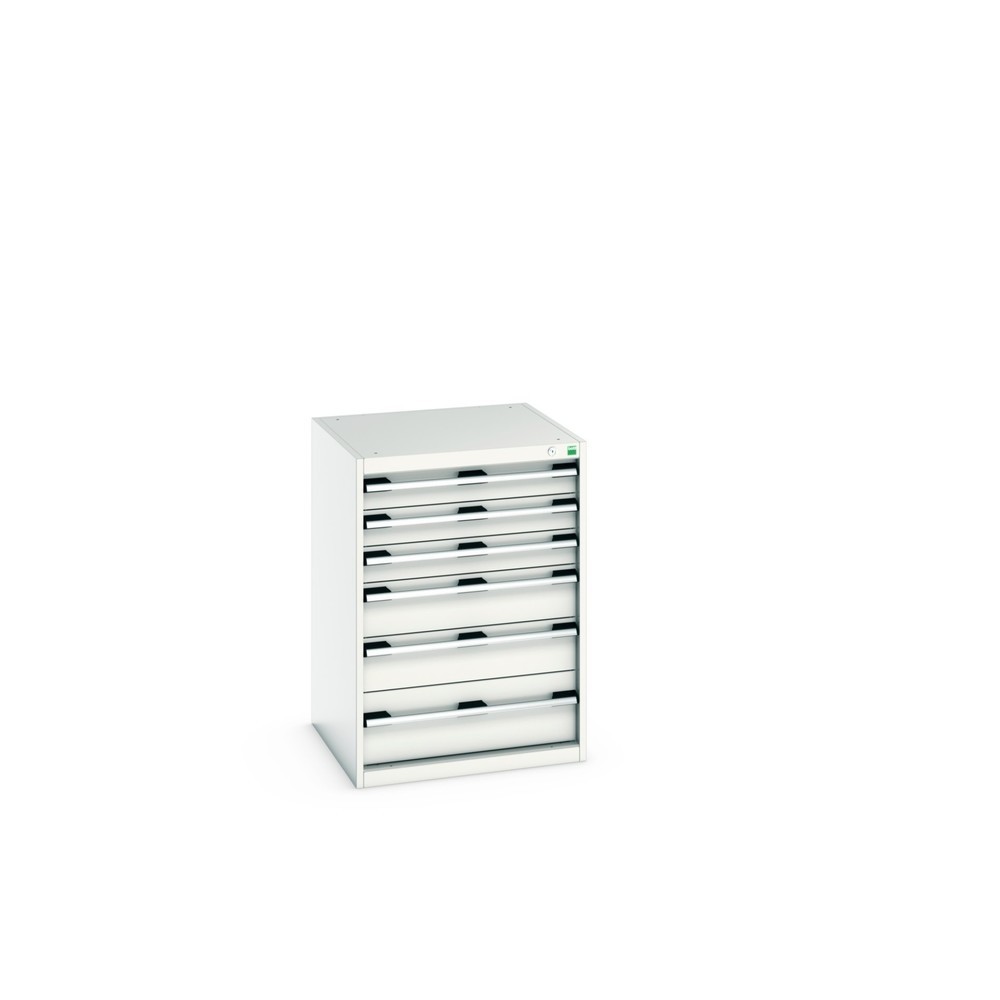 Illustration du produit: Meuble à tiroirs bott cubio, tiroirs 3x100 + 2x150 x 1x200 mm, capacité de charge 75 kg par tiroir, largeur 650 mm, gris clair
