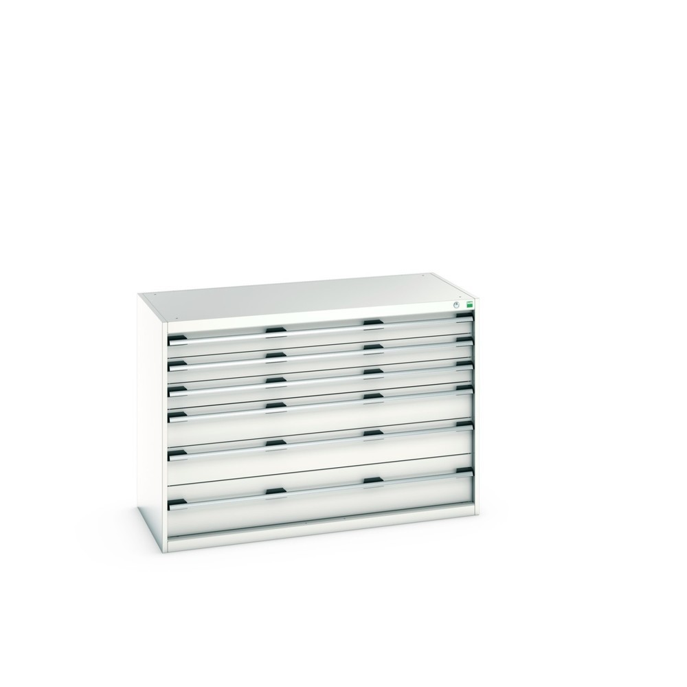 Illustration du produit: Meuble à tiroirs bott cubio, tiroirs 3x100 + 2x150 x 1x200 mm, capacité de charge 75 kg par tiroir, largeur 1 300 mm, gris clair