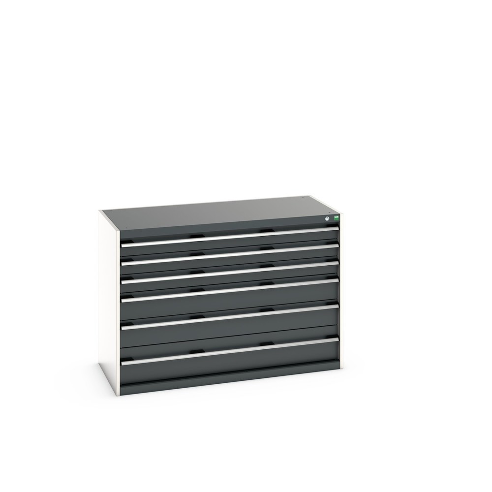 Illustration du produit: Meuble à tiroirs bott cubio, tiroirs 3x100 + 2x150+ 1x200 mm, capacité de charge 200 kg par tiroir, largeur 1 300 mm, gris anthracite