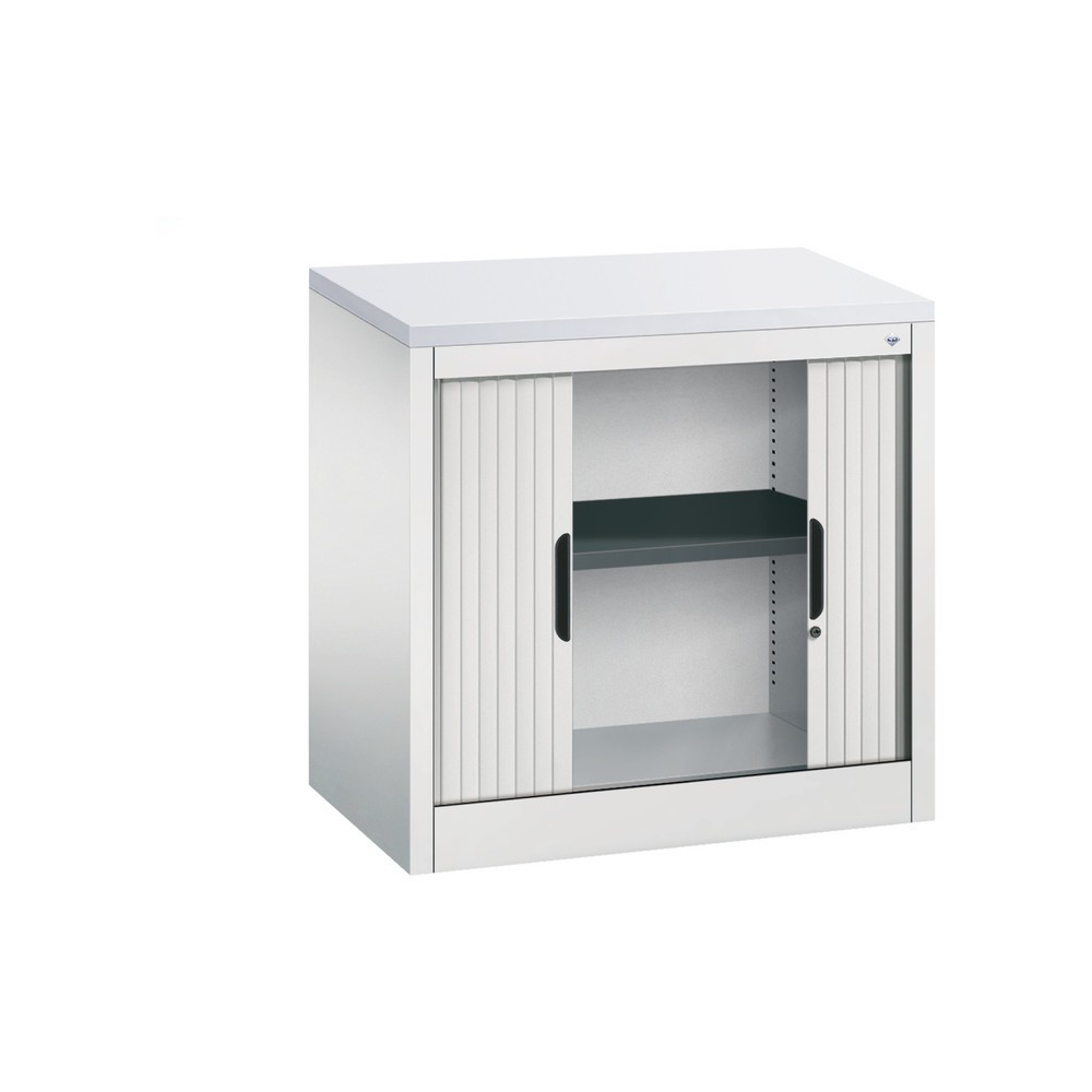 Produktabbildung Nr. 4: Meuble à volet roulant transversal C+P, 1 1/2 hauteur de classeur, largeur 800 mm, gris clair, Gris clair