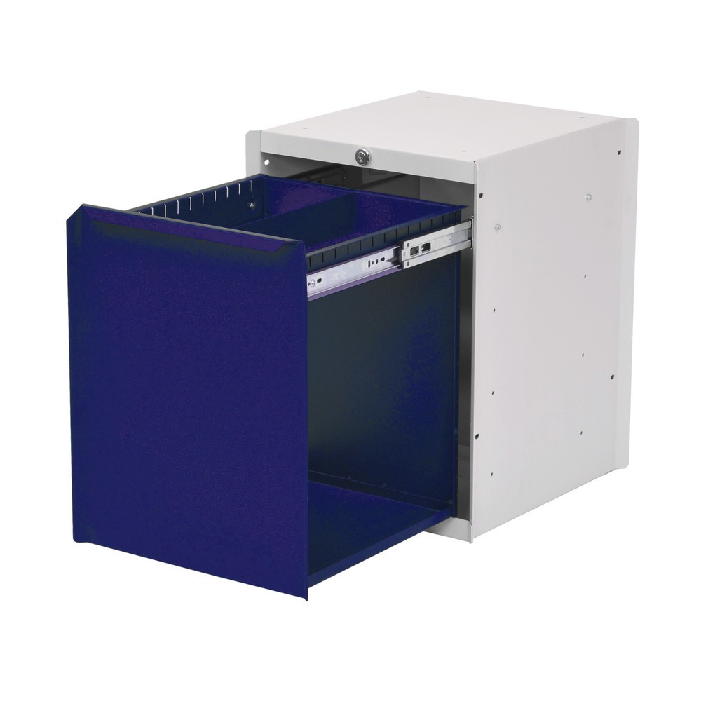 Illustration du produit: Meuble bas à 1 tiroir pour table de système de poste de travail Bedrunka+Hirth, H x l x P 500 x 370 x 400 mm, bleu cobalt