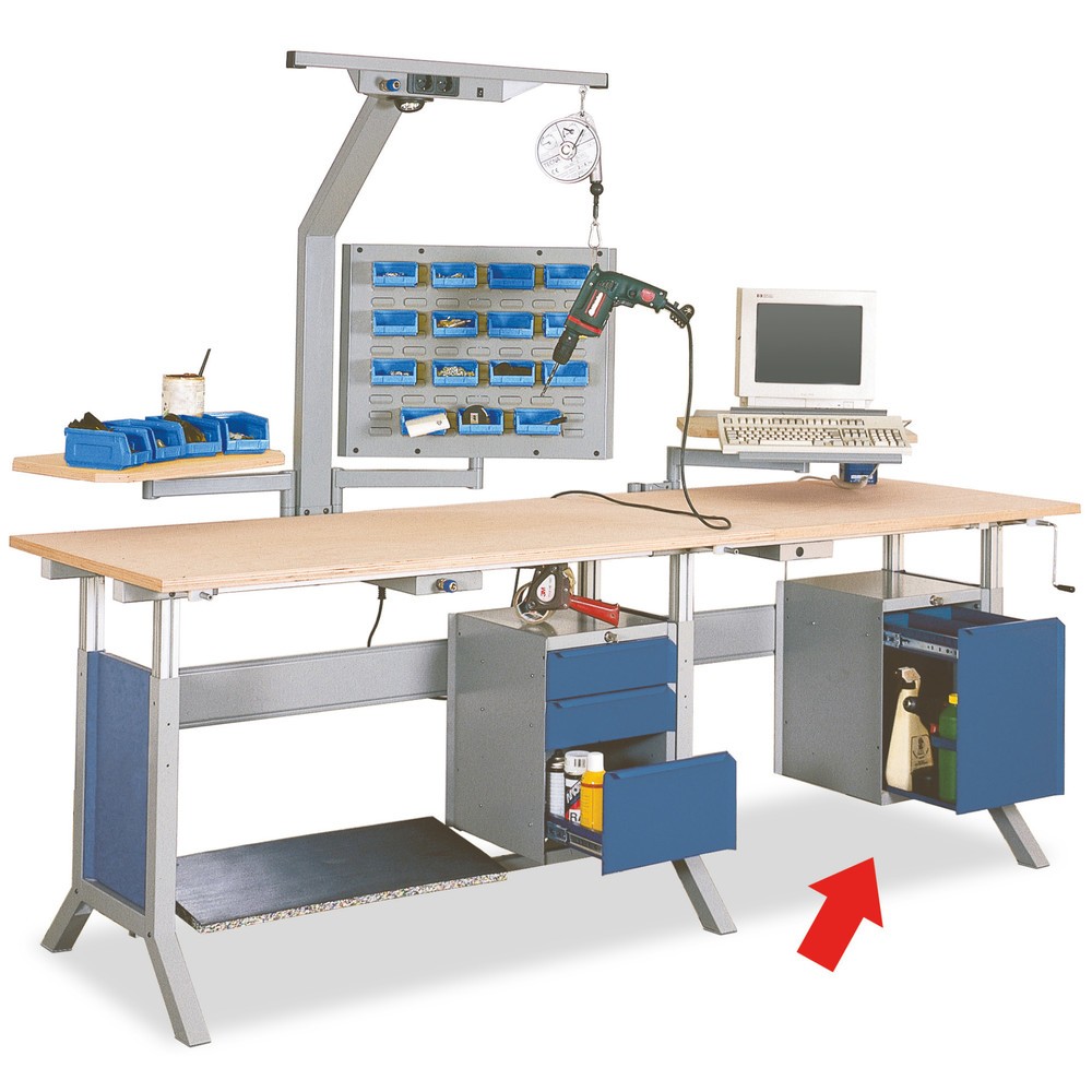 Produktabbildung Nr. 2: Meuble bas à 1 tiroir pour table de système de poste de travail Bedrunka+Hirth, H x l x P 500 x 370 x 400 mm, bleu gentiane