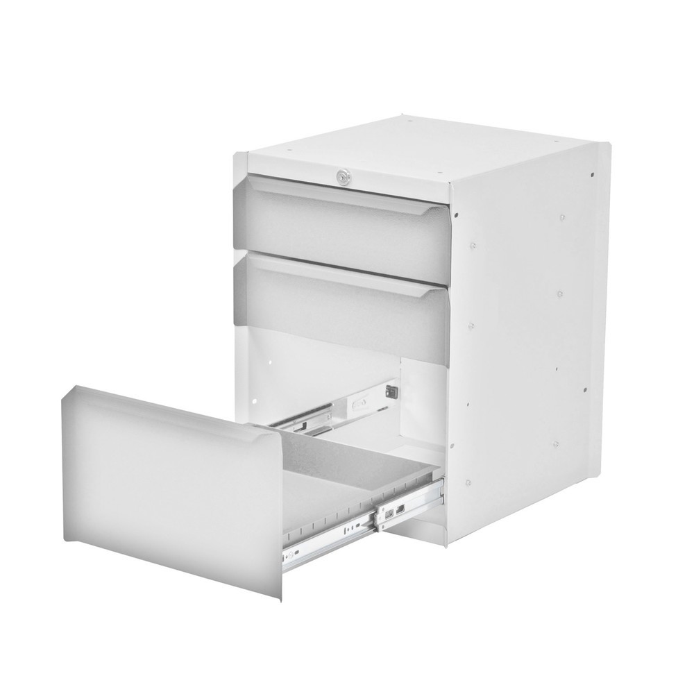 Produktabbildung Nr. 1: Meuble bas à 3 tiroirs pour table de système de poste de travail Bedrunka+Hirth, H x l x P 500 x 370 x 400 mm, gris fenêtre