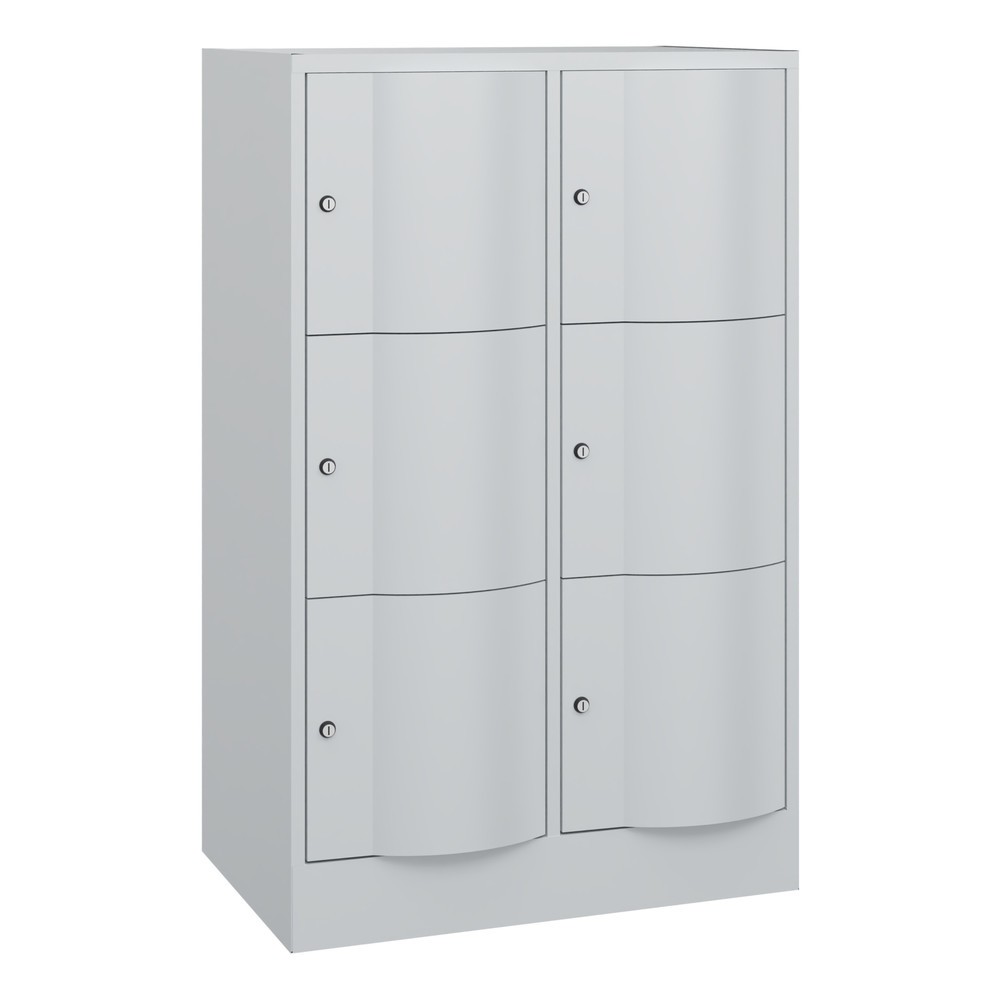 Illustration du produit: Meuble coffre-fort C+P avec portes « anti-vandalisme », 2 x 3 compartiments, H x l x P 1 225 x 770 x 540 mm, gris clair, gris clair