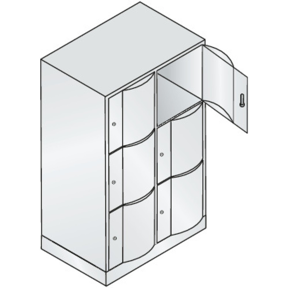 Produktabbildung Nr. 2: Meuble coffre-fort C+P avec portes « anti-vandalisme », 2 x 3 compartiments, H x l x P 1 225 x 770 x 540 mm, gris clair, gris anthracite