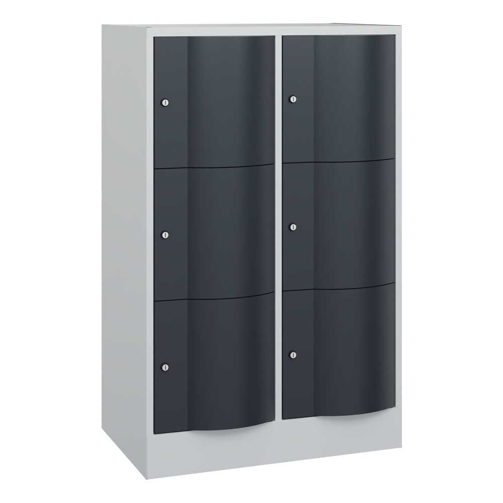 Produktabbildung Nr. 1: Meuble coffre-fort C+P avec portes « anti-vandalisme », 2 x 3 compartiments, H x l x P 1 225 x 770 x 540 mm, gris clair, gris anthracite