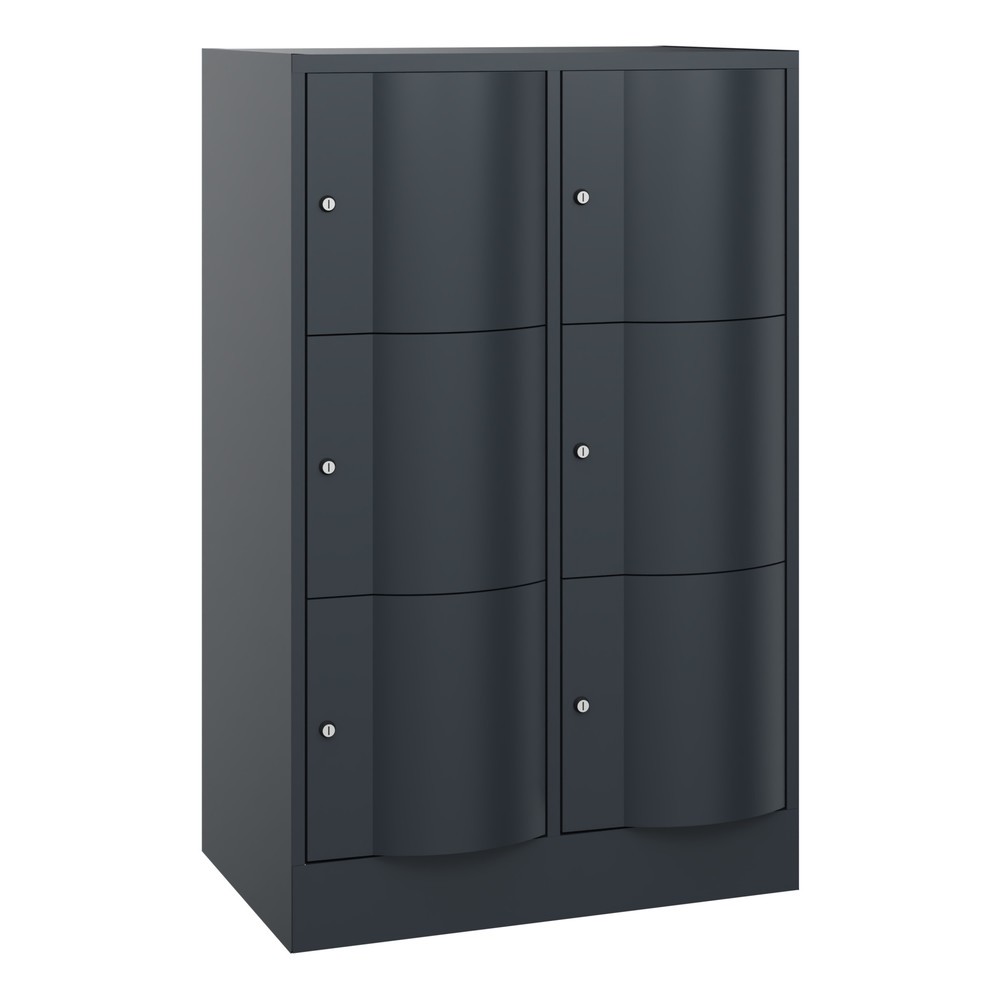 Produktabbildung Nr. 1: Meuble coffre-fort C+P avec portes « anti-vandalisme », 2 x 3 compartiments, H x l x P 1 225 x 770 x 540 mm, gris anthracite, gris anthracite