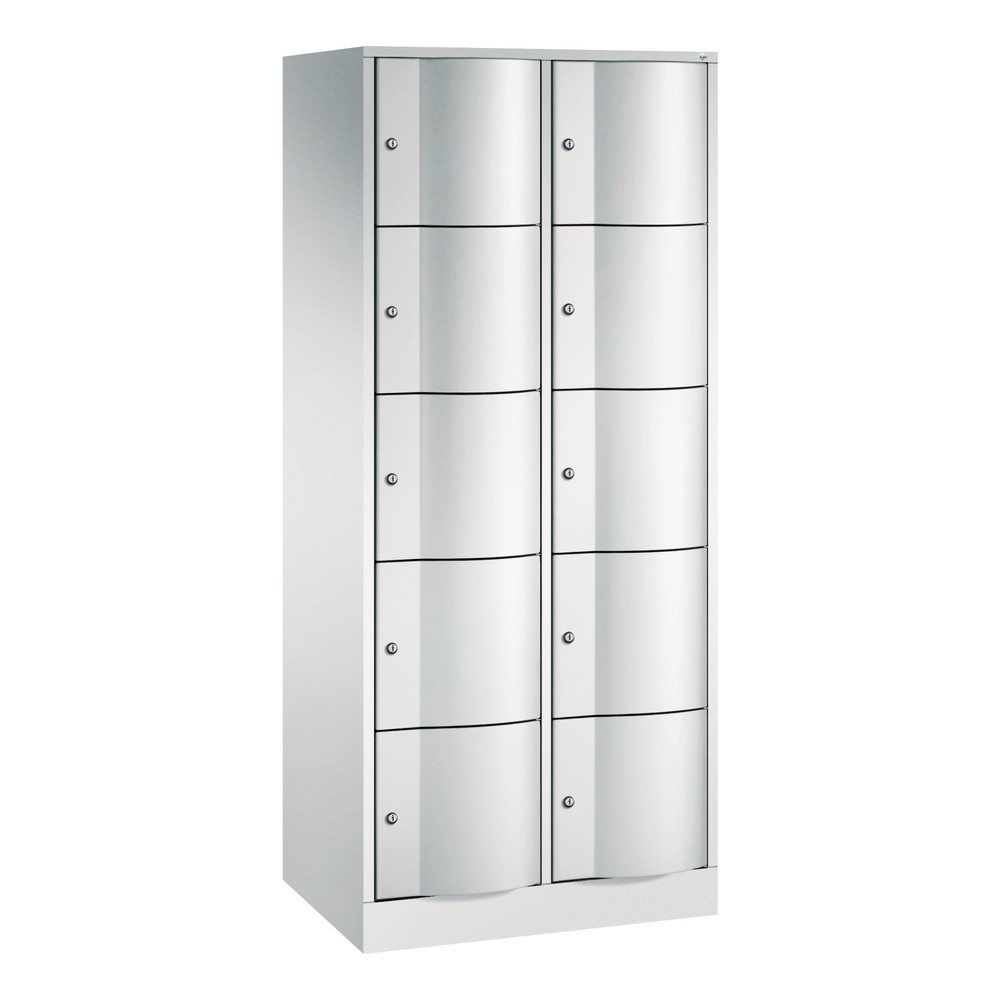 Illustration du produit: Meuble coffre-fort C+P avec portes « anti-vandalisme », 2 x 5 compartiments, H x l x P 1 950 x 770 x 540 mm, gris clair, gris clair